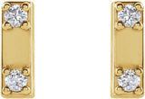 14K Yellow Gold .03 CTW Natural Diamond Two-Stone Bar Earrings