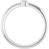 14K White 1/10 CT Rose-Cut Natural Diamond Stackable Ring