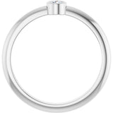 14K White Gold 1/10 CT Rose-Cut Natural Diamond Stackable Ring