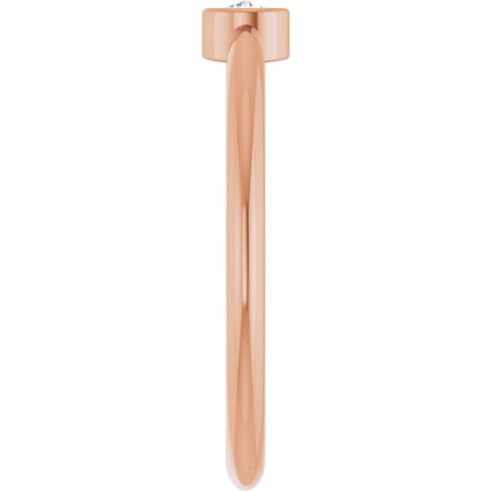 14K Rose 1/10 CT Rose-Cut Natural Diamond Stackable Ring