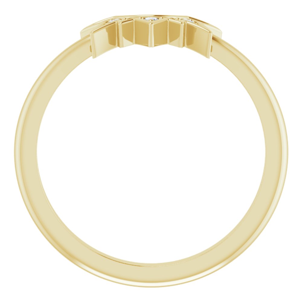 14K Yellow .03 CTW Natural Diamond Sunburst Contour Band