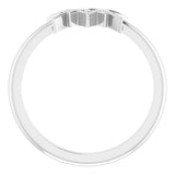 14K White .03 CTW Natural Diamond Sunburst Contour Band