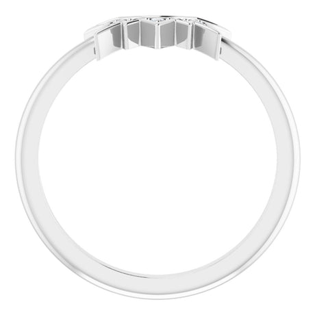 14K White .03 CTW Natural Diamond Sunburst Contour Band