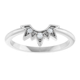 14K White Gold .03 CTW Natural Diamond Sunburst Contour Band