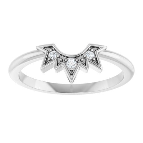 14K White Gold .03 CTW Natural Diamond Sunburst Contour Band