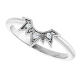 14K White Gold .03 CTW Natural Diamond Sunburst Contour Band