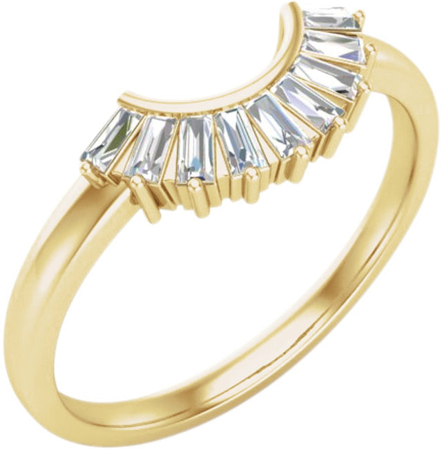 14K Yellow 1/4 CTW Natural Diamond Contour Band