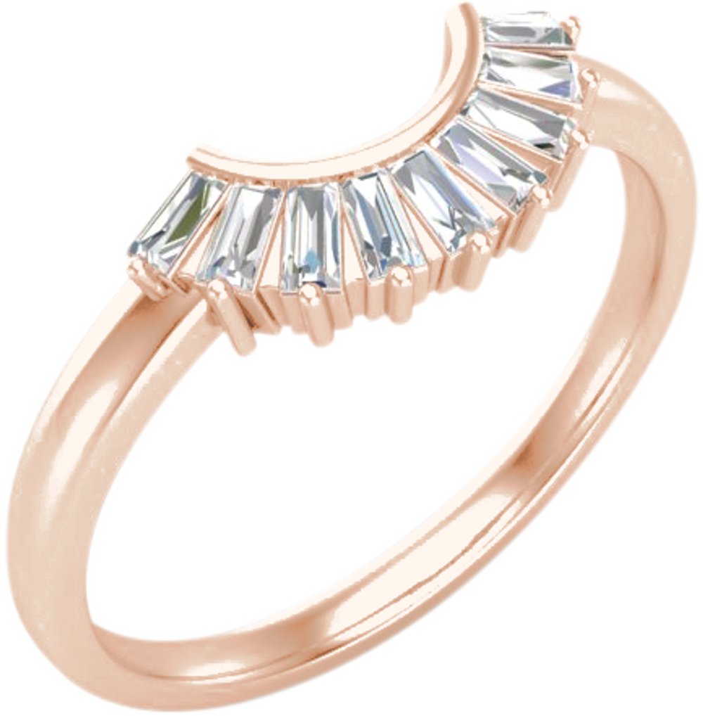 14K Rose 1/4 CTW Natural Diamond Contour Band