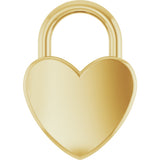 18K Yellow Gold-Plated Sterling Silver Engravable Heart Lock Pendant