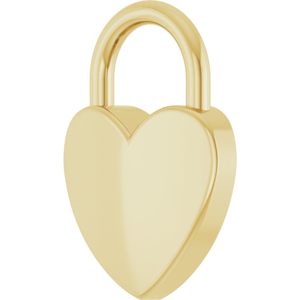 18K Yellow Gold-Plated Sterling Silver Engravable Heart Lock Pendant