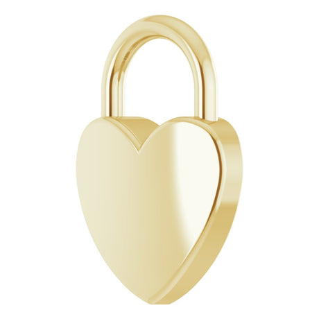 18K Yellow Gold-Plated Sterling Silver Engravable Heart Lock Pendant