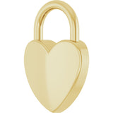 18K Yellow Gold-Plated Sterling Silver Engravable Heart Lock Pendant
