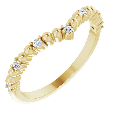 14K Yellow 1/10 CTW Diamond Contour Band