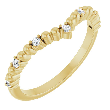 14K Yellow Gold 1/10 CTW Diamond Contour Band
