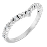 14K White Gold 1/10 CTW Diamond Contour Band