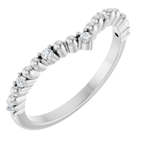 14K White Gold 1/10 CTW Diamond Contour Band