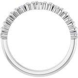 14K White Gold 1/10 CTW Diamond Contour Band