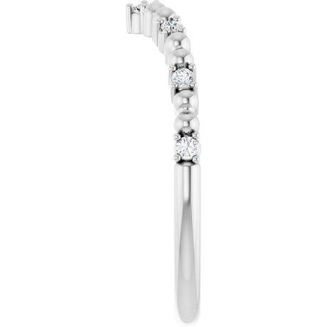 14K White Gold 1/10 CTW Diamond Contour Band