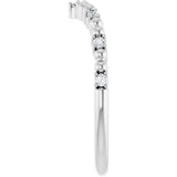 14K White Gold 1/10 CTW Diamond Contour Band