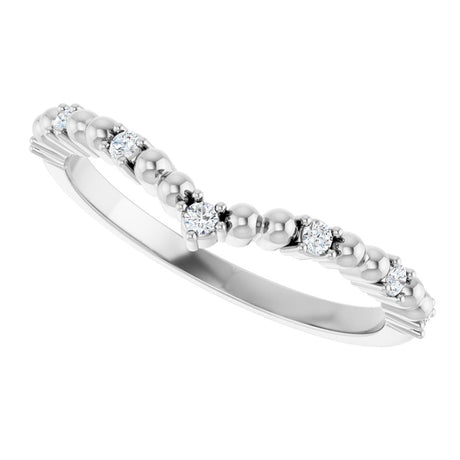 14K White Gold 1/10 CTW Diamond Contour Band