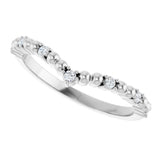 14K White Gold 1/10 CTW Diamond Contour Band