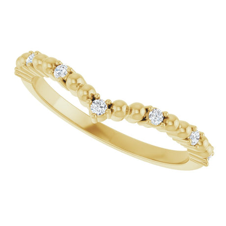 14K Yellow Gold 1/10 CTW Diamond Contour Band