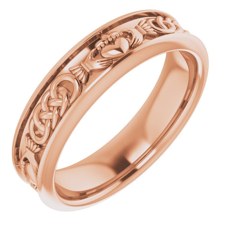 14K Rose Claddagh Band Sze 10