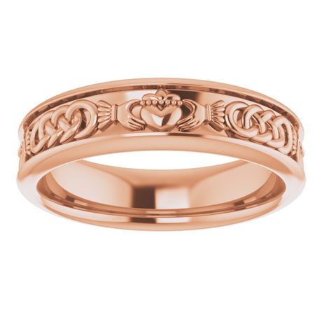 14K Rose Claddagh Band Sze 10