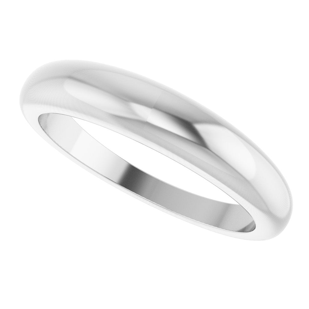 14K White Gold 4 mm Petite Dome Ring