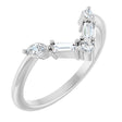 14K White Gold 1/4 CTW Natural Diamond V Ring