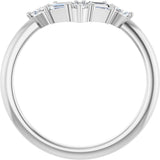 14K White 1/4 CTW Lab-Grown Diamond V Bar Ring