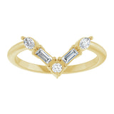 14K Yellow 1/4 CTW Lab-Grown Diamond V Bar Ring