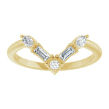 14K Yellow 1/4 CTW Lab-Grown Diamond V Ring
