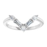 14K White 1/4 CTW Lab-Grown Diamond V Bar Ring