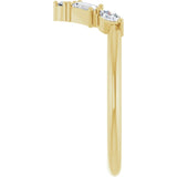 14K Yellow 1/4 CTW Lab-Grown Diamond V Bar Ring