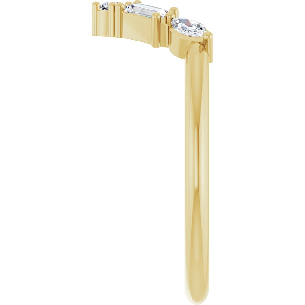 14K Yellow Gold 1/4 CTW Natural Diamond V Ring