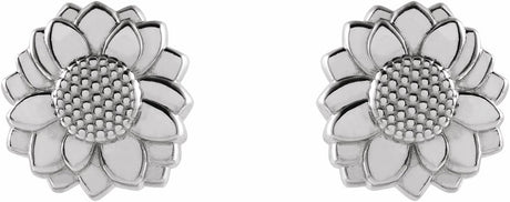 Sterling Silver Tiny Sunflower Earrings