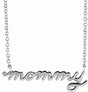 14K White Gold Petite Mommy Script 18" Necklace 
