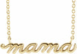 14K Yellow Gold Petite Mama Script 18" Necklace