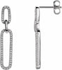 14K White 1/3 CTW Natural Diamond Link Earrings