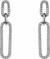 14K White 1/3 CTW Natural Diamond Link Earrings