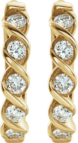 14K Yellow Gold 1/10 CTW Lab-Grown Diamond 9 mm Hoop Earrings