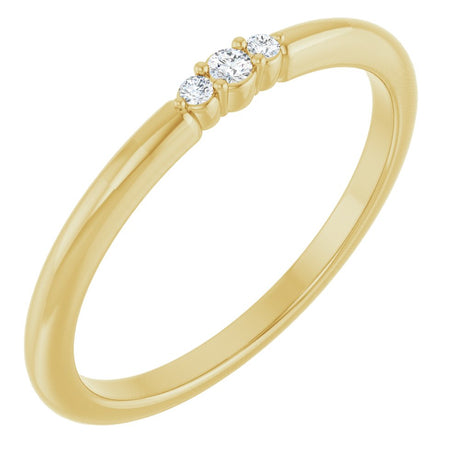 14K Yellow Gold .03 CTW Natural Diamond Stackable Ring 