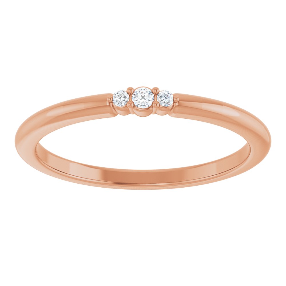 14K Rose .03 CTW Natural Diamond Stackable Ring