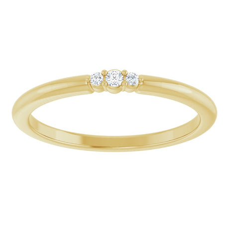 14K Yellow Gold .03 CTW Natural Diamond Stackable Ring 
