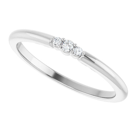 14K White .03 CTW Natural Diamond Stackable Ring