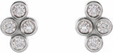 14K White 1/10 CTW Natural Diamond Cluster Earrings
