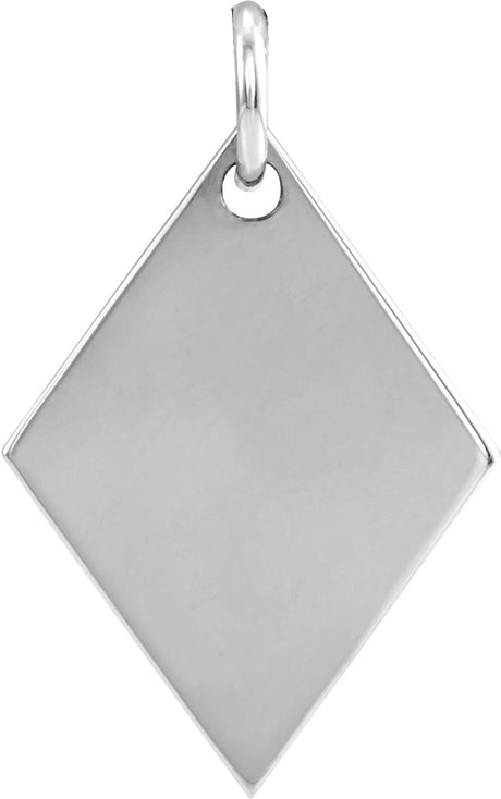 Sterling Silver 19.84x12.95 mm Engravable Diamond-Shaped Pendant