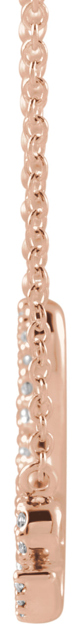 14K Rose 1/6 CTW Natural Diamond Love 18" Necklace