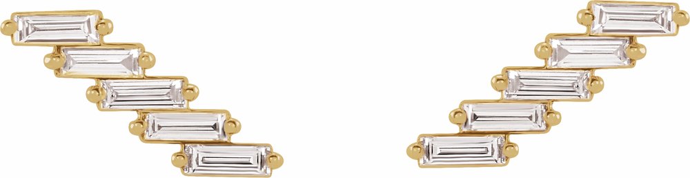 14K Yellow 1/4 CTW Natural Diamonds Ear Climber